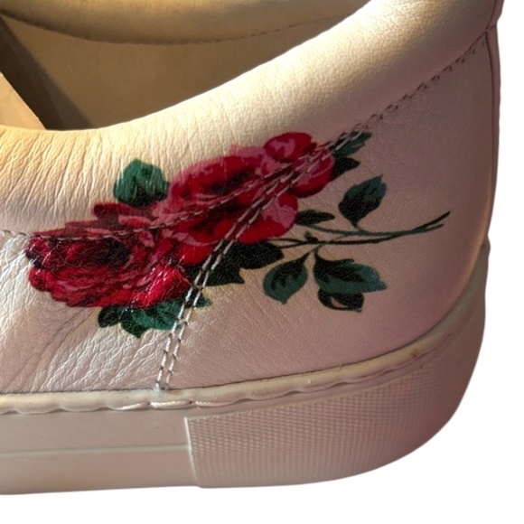 NWOT-J Slides Cream Sneakers with Red Floral Embroidery - Picture 14 of 14